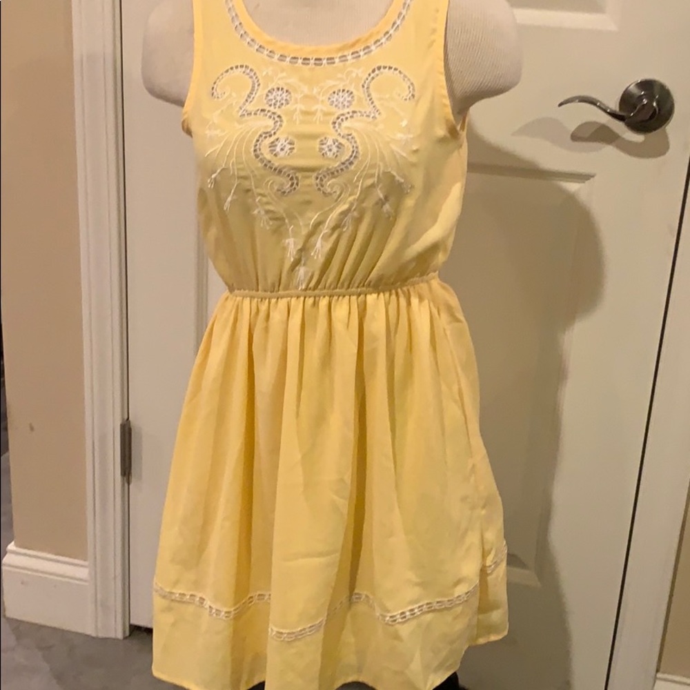 Yellow embroidery dress